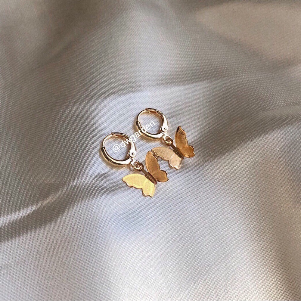 Gold Butterfly Huggie Earrings
